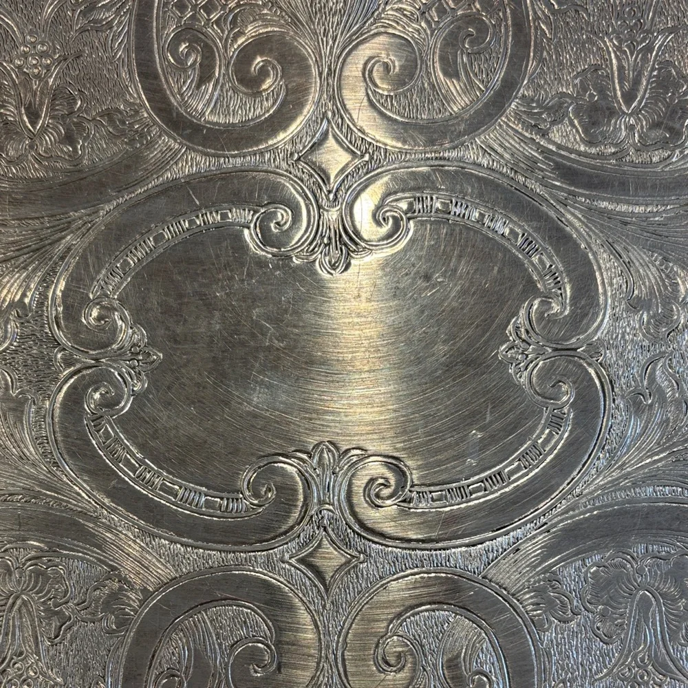 Sale-Elegant Silver Plated over Copper Decorative Tray